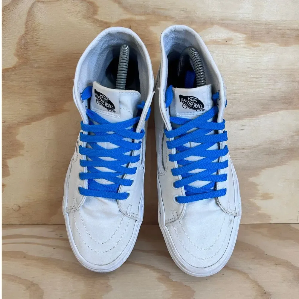 Vans Off The Wall - SK8 Hi - Sneakers - White/Blue - Women's - 7.5